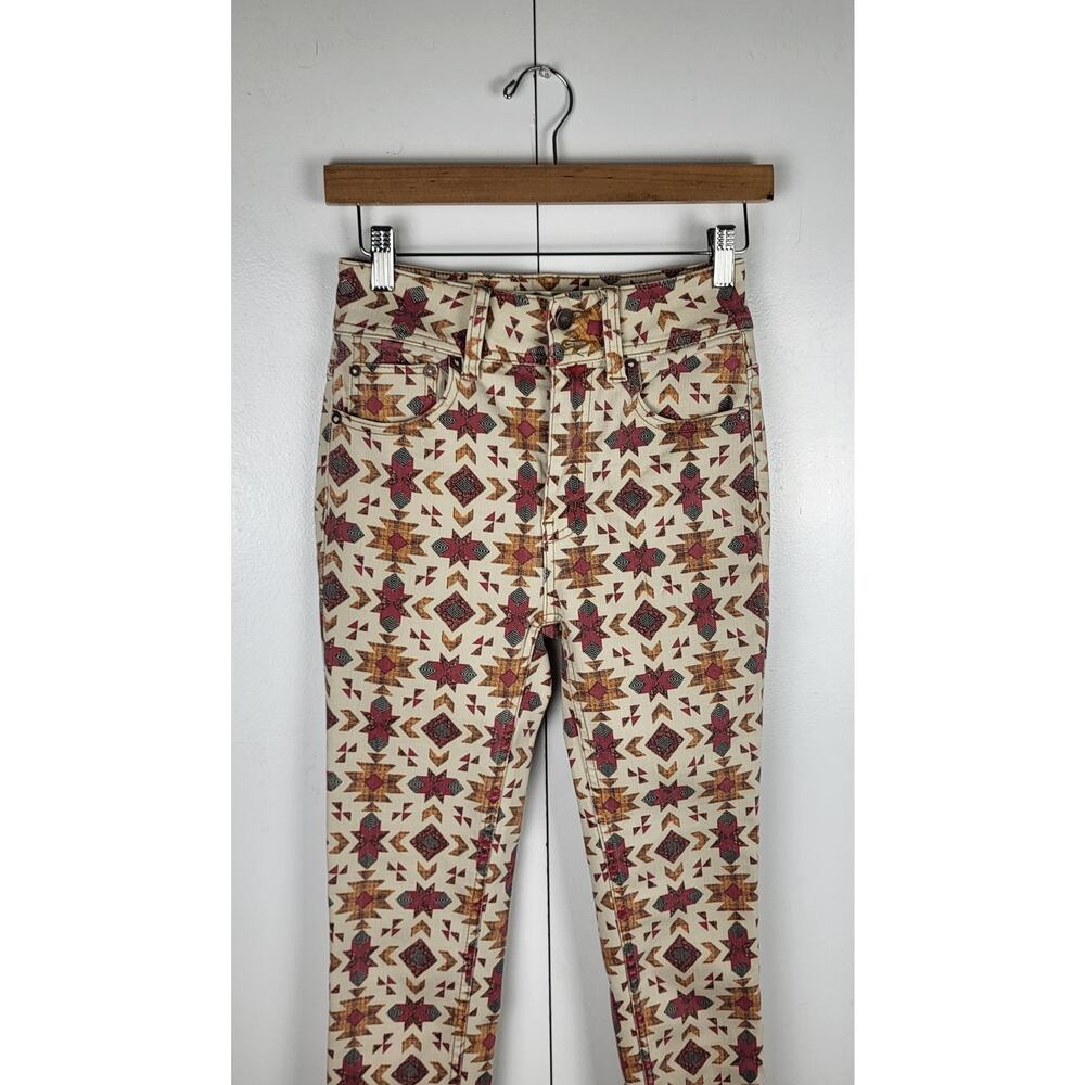 NWOT Free People We The Wild Child Printed Skinny Jeans Raw Hem | Size 25 - Picture 2 of 15